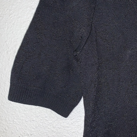 Vintage Jones N.Y. black shirt sleeve cardigan textured knit design cottagecore - Picture 5 of 14
